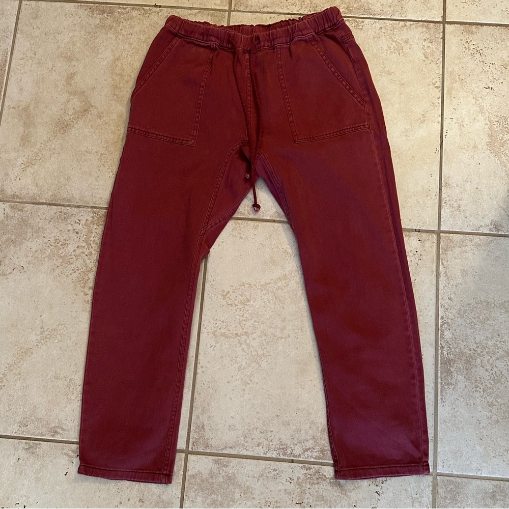 Maroon drawstring pants